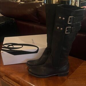 Nine West Black Boots with Buckle Detail sz 8.5